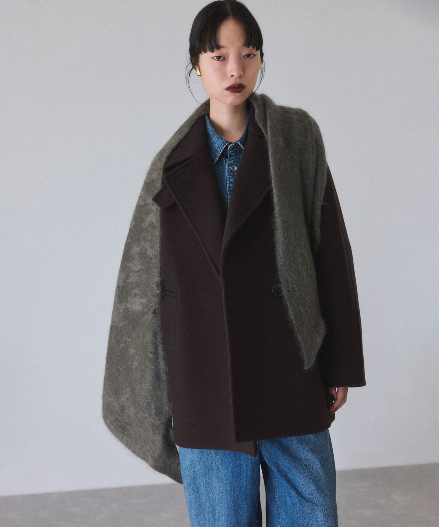 ADAM ET ROPE'｜ウールボンディングミドルコート | Rakuten Fashion