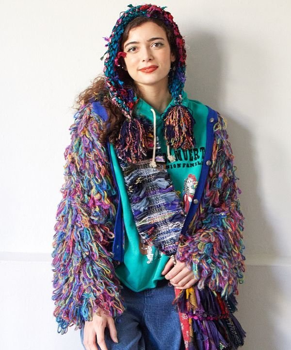 Amina Collection｜【チャイハネ】カラフルループニットカーディガン