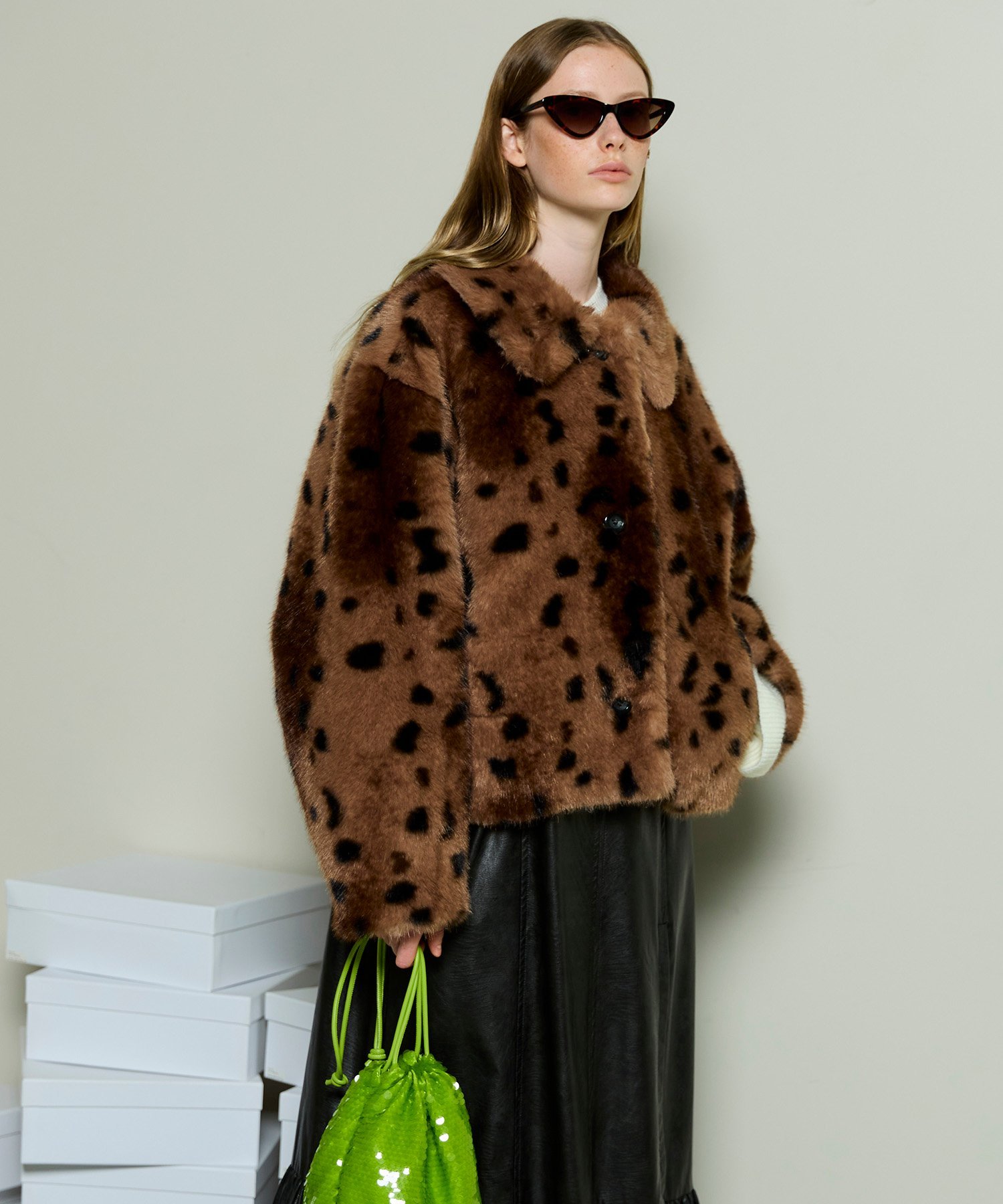 MAISON SPECIAL｜アニマルパターンフェイクファーコート | Rakuten