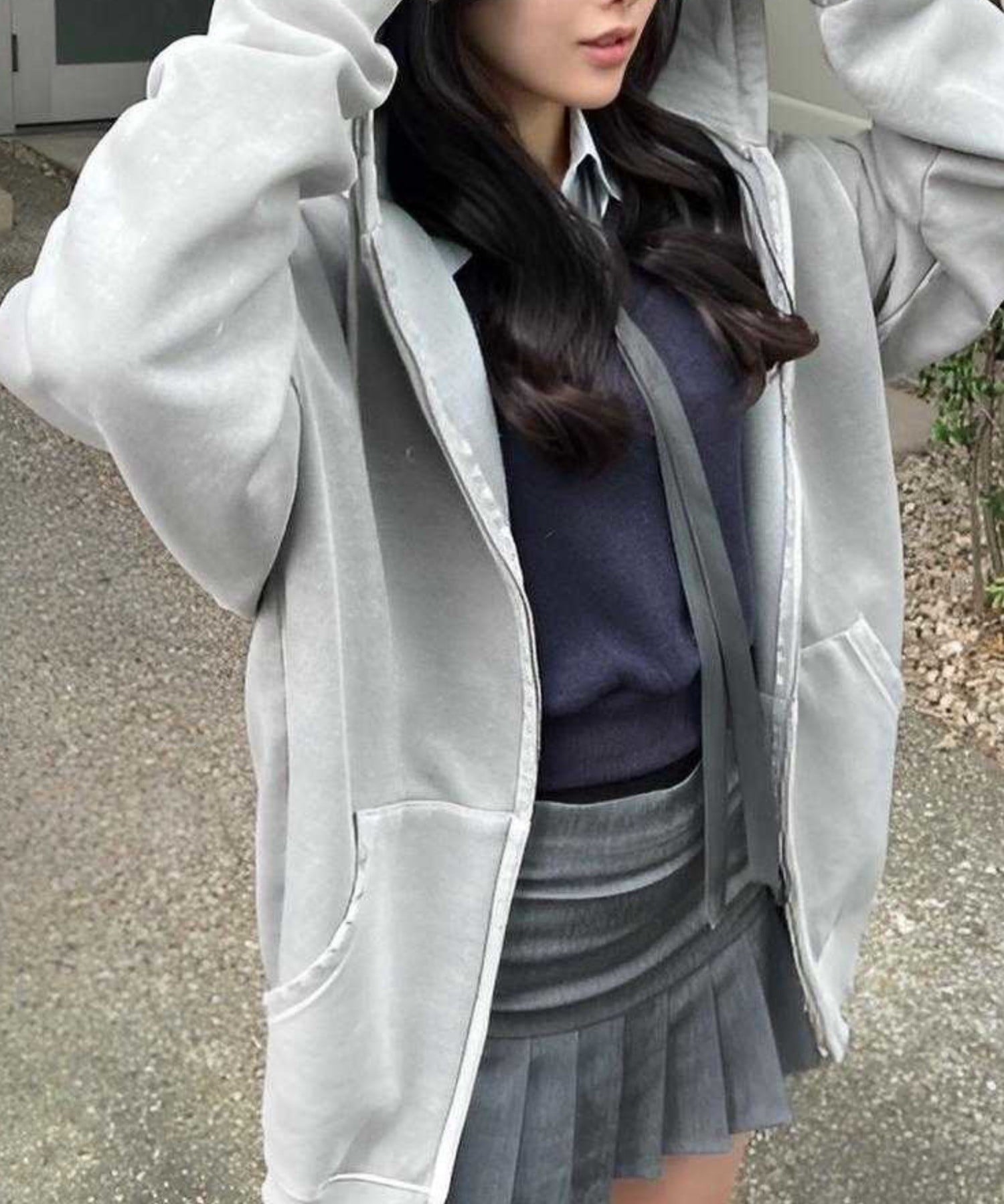 Never mind the XU / Chikashitsu+｜【XU】damage zip hoodie / ジップ