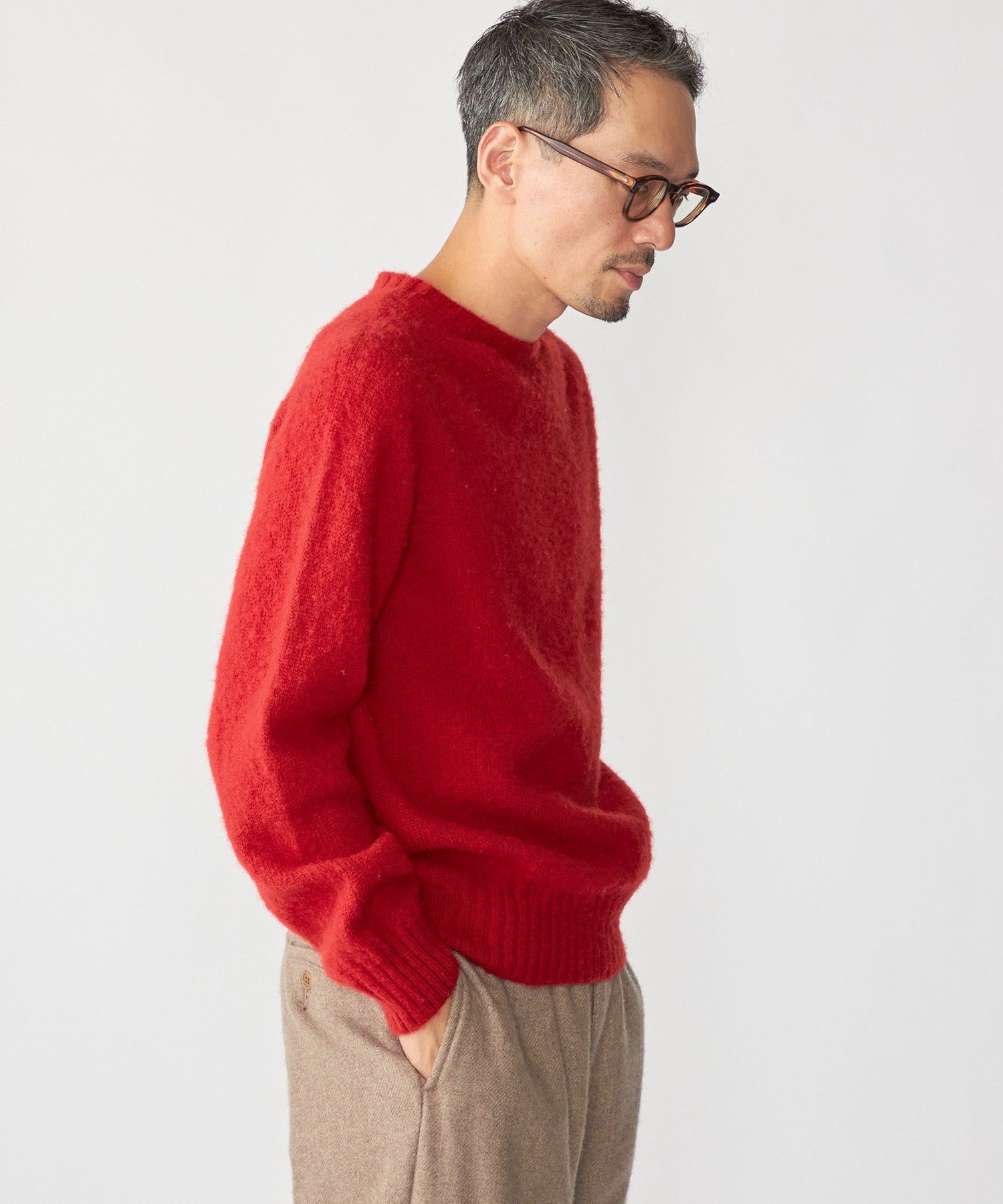 SHIPS｜【SHIPS別注】HARLEY OF SCOTLAND: ウール シャギー クルー