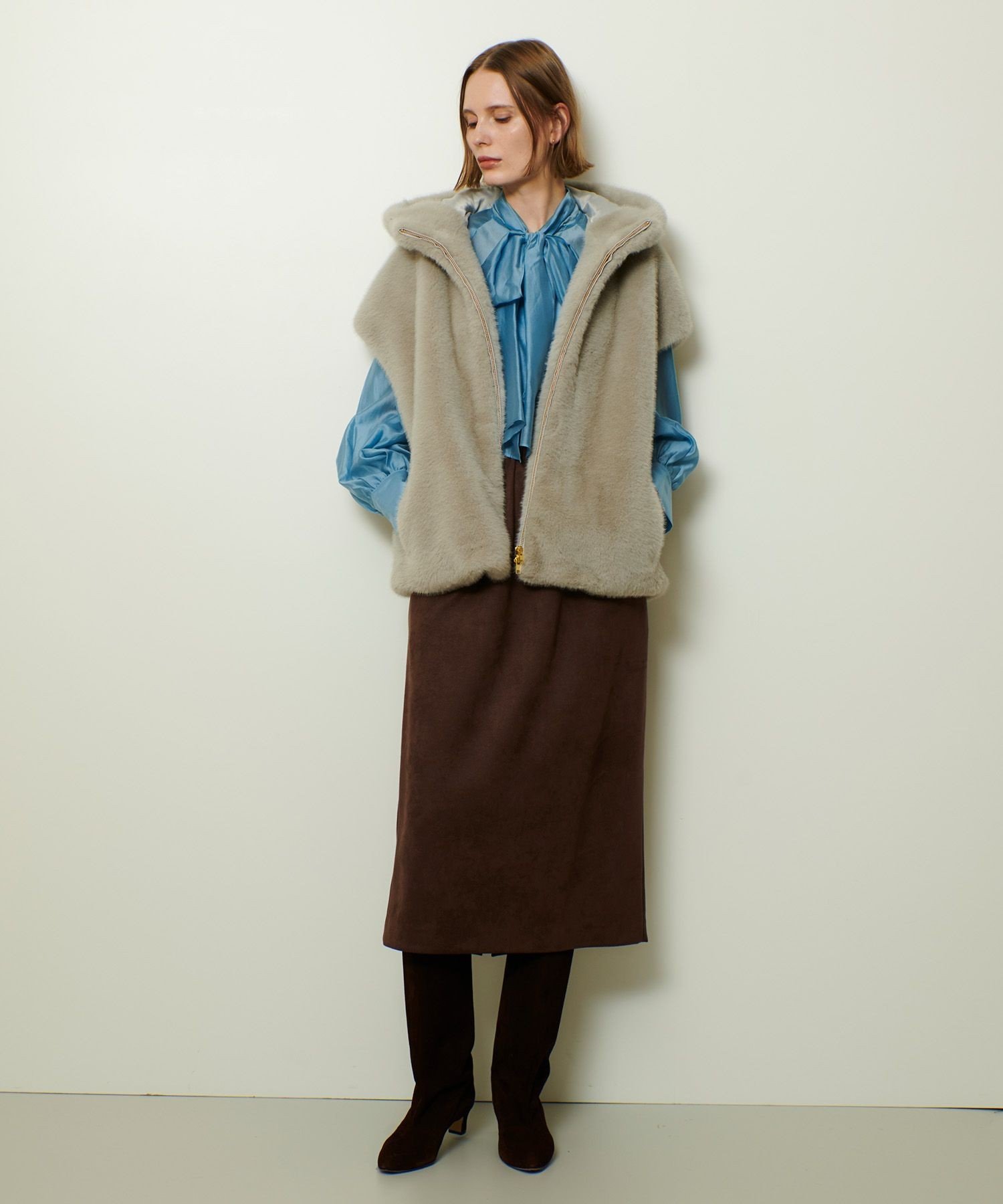 allureville｜フェイクミンクファーフーディーブルゾン | Rakuten