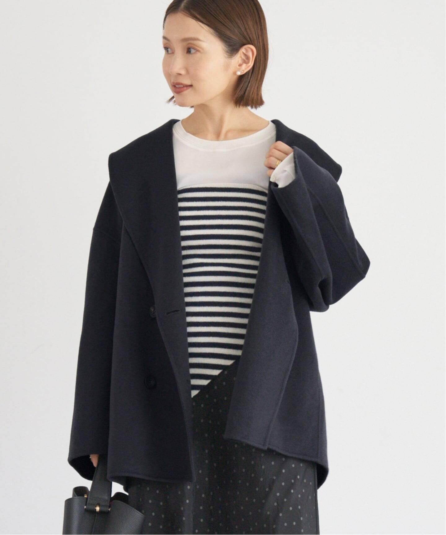 IENA｜《追加》Super160 ショールカラーハーフコート | Rakuten