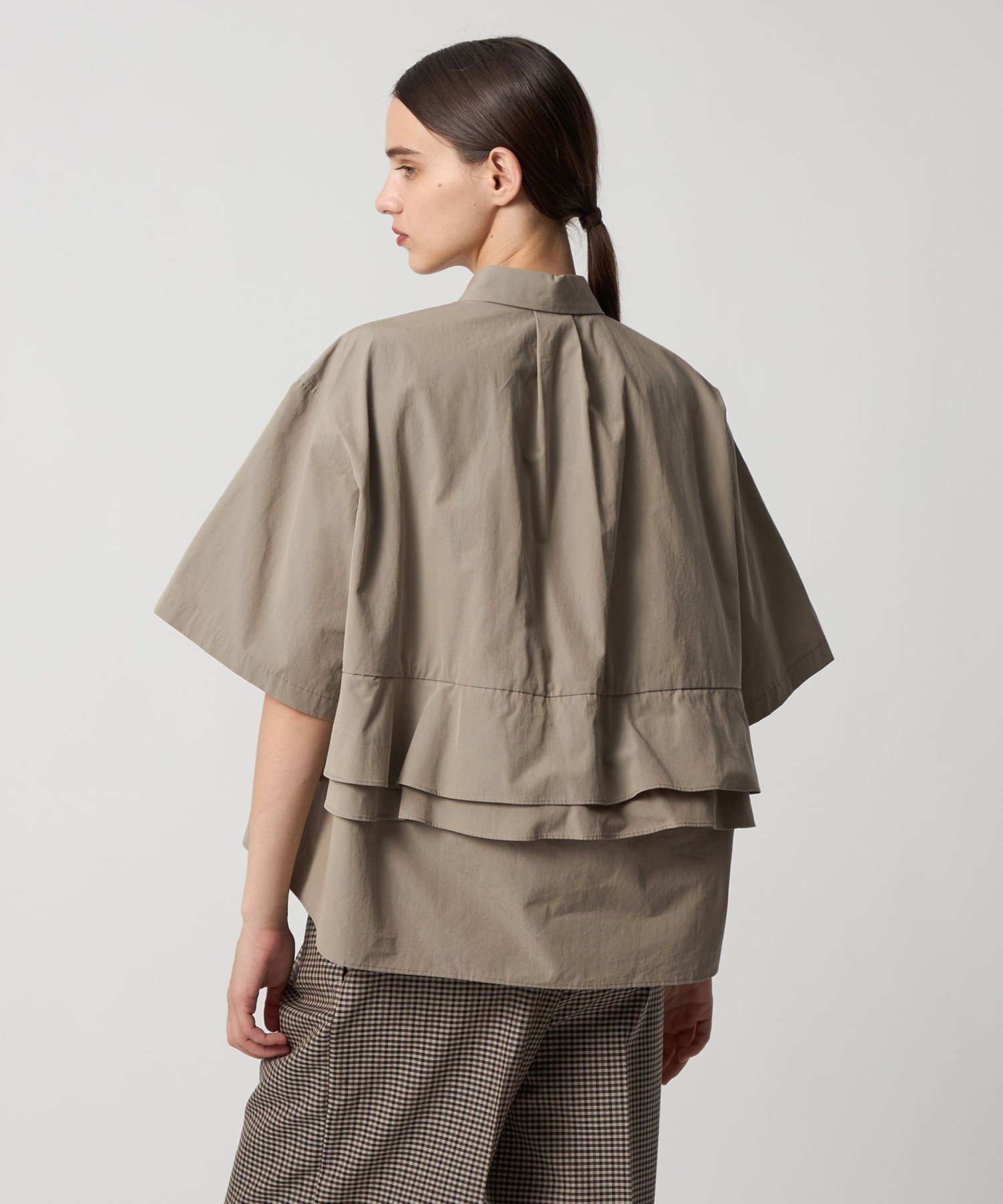 Drawer コットンタイプライターブラウス フリル 白 36 定価59400円