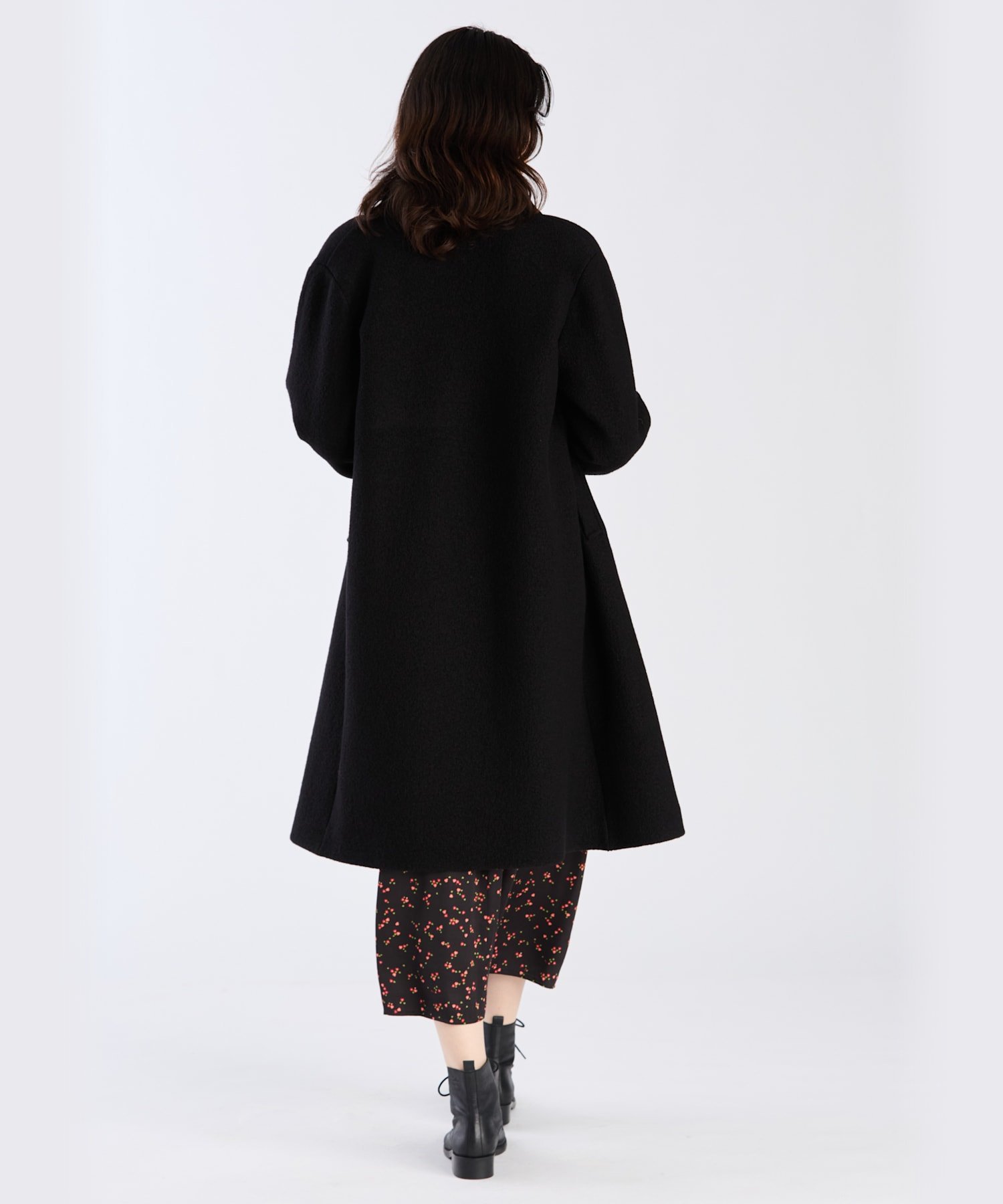 agnes b.｜ウール ジャージー スタンドカラー コート 