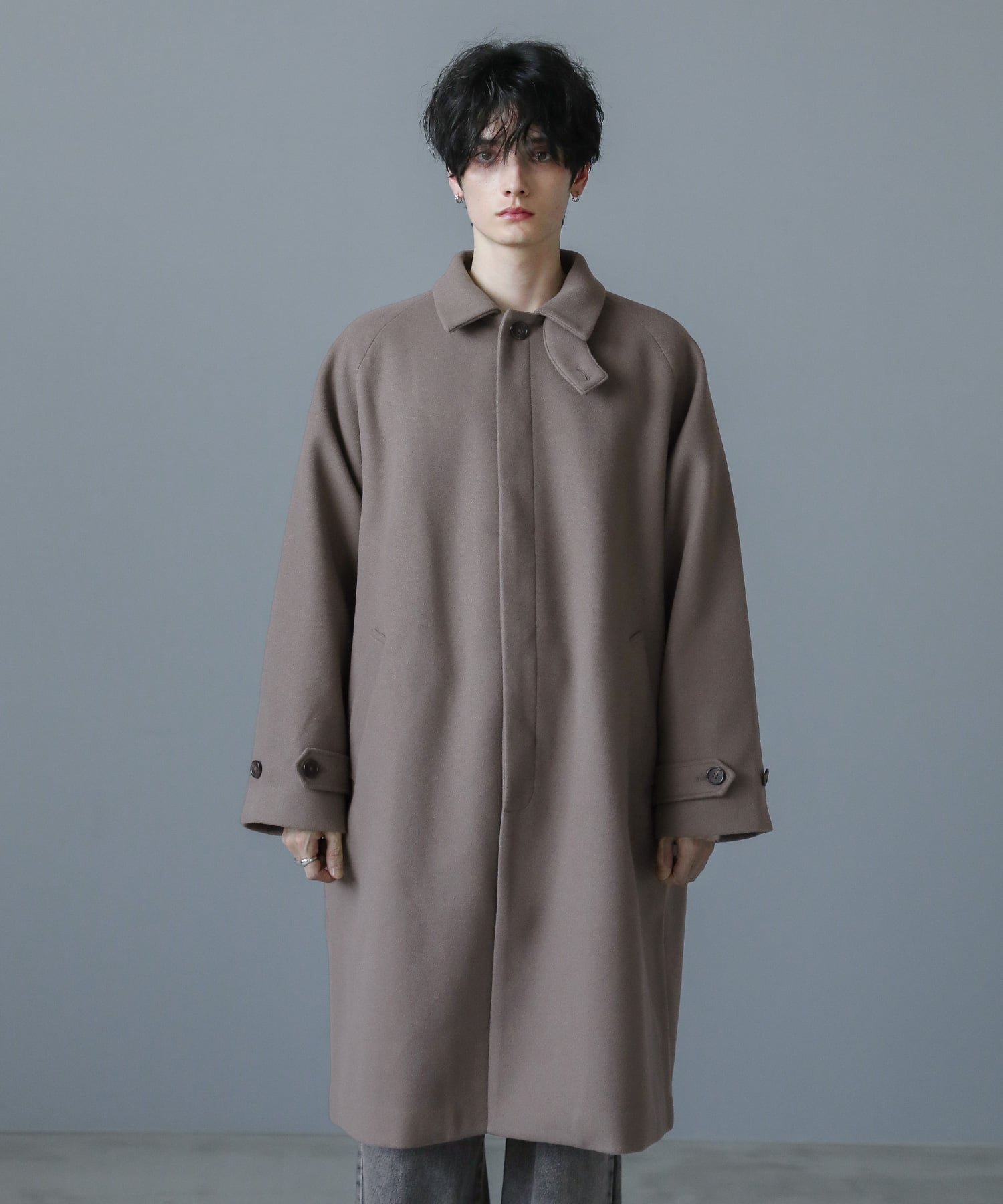 THE CASUAL｜ビッグシルエット2way比翼メルトンステンカラーコート