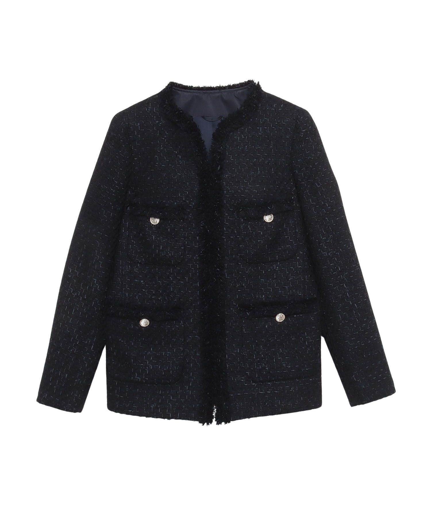 ANAYI｜【Eternal Line 2024】ミックスツイードロングノーカラー