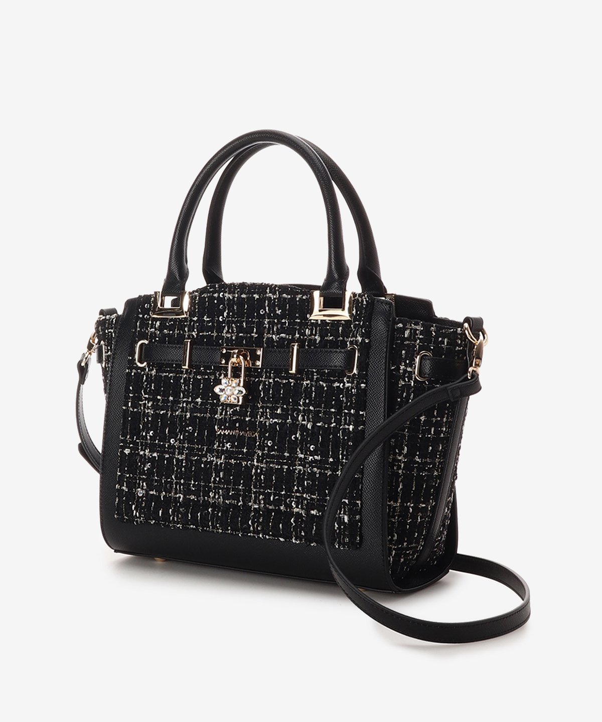 SAMANTHAVEGA｜ツイードベルトビジューハンドバッグ | Rakuten Fashion