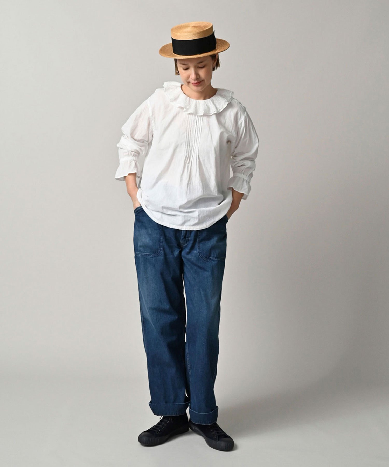 45R｜インドカディのフリルカラーブラウス | Rakuten Fashion(楽天