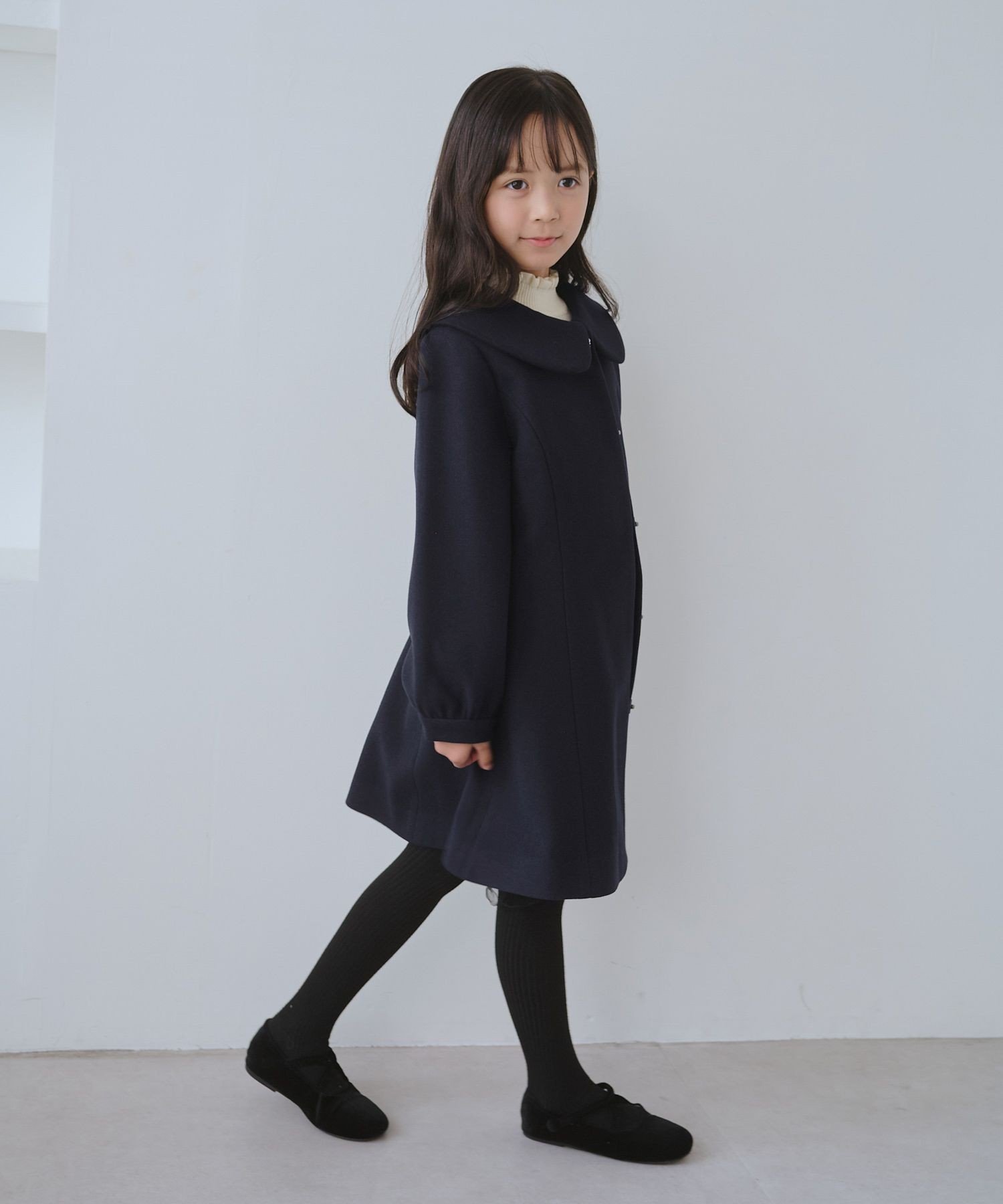 ROPE' PICNIC｜【KIDS/キッズ】ビジューボタン衿つきAラインコート