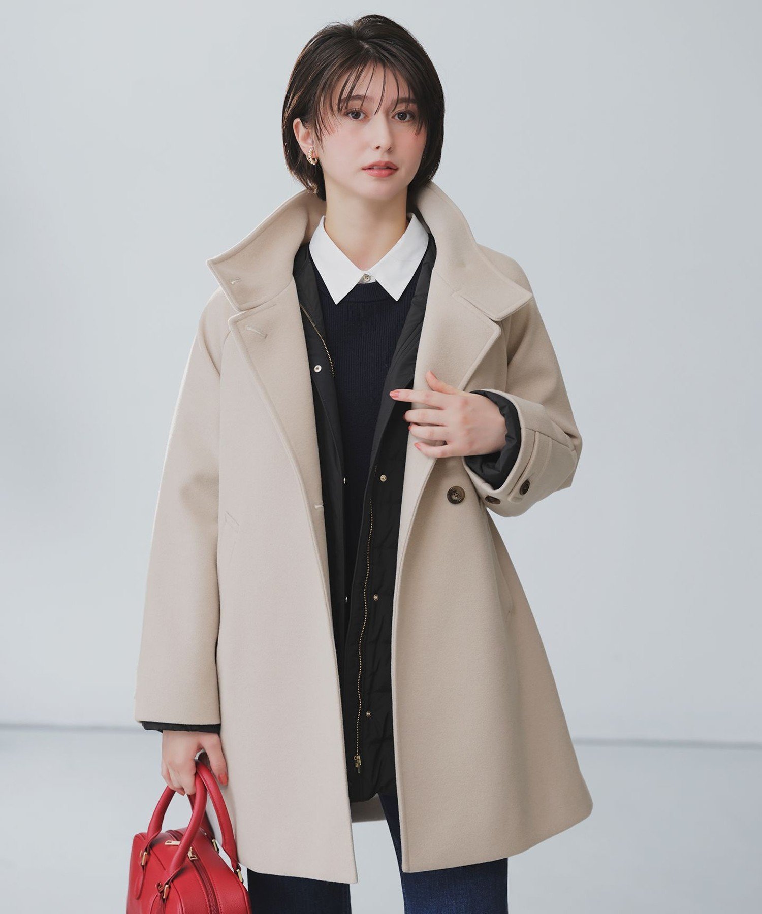 ANY SIS｜ウールライクスタンドカラー ミドルコート | Rakuten Fashion