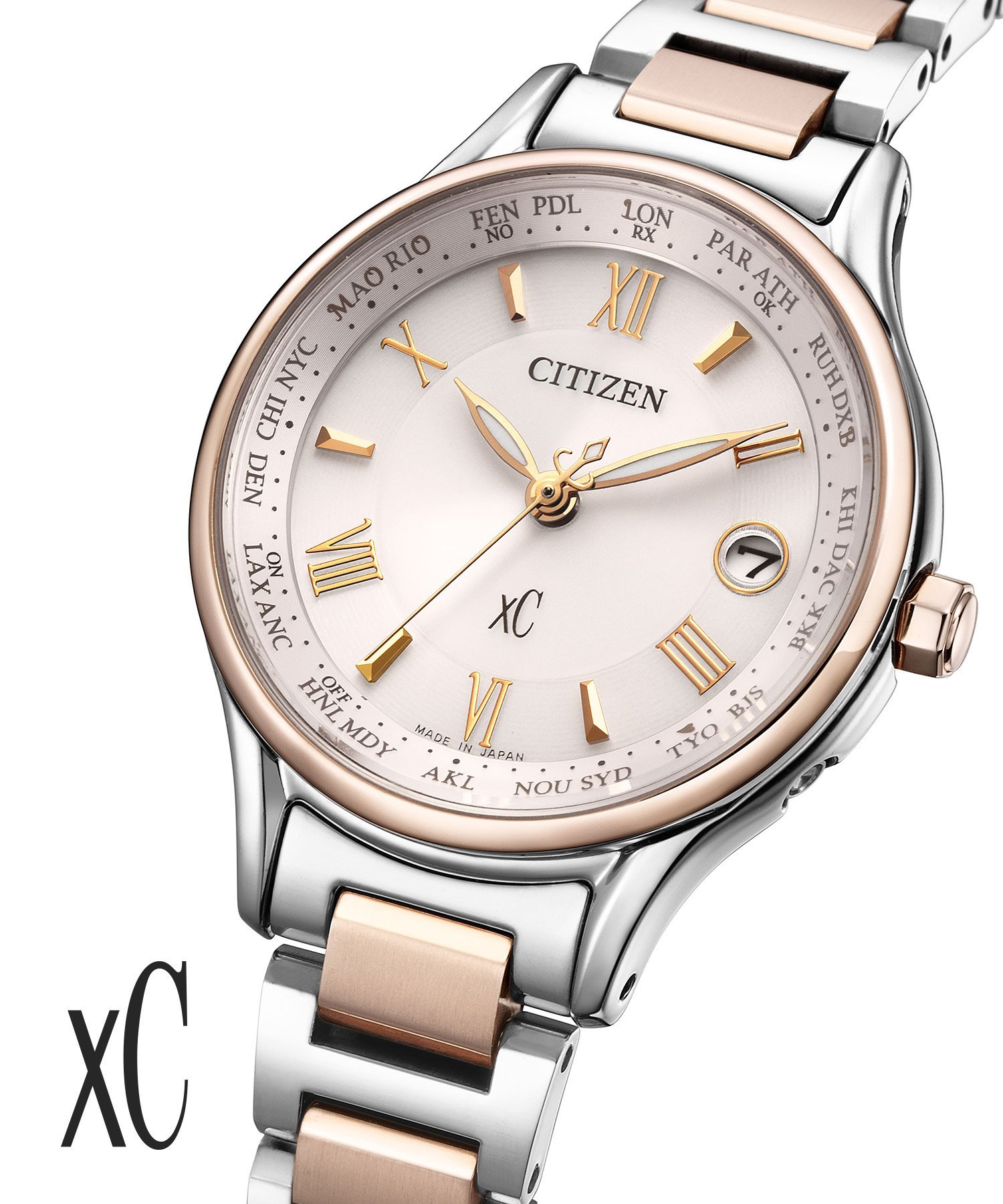 CITIZEN｜シチズン クロスシー 電波時計 シルバー・サクラピンク