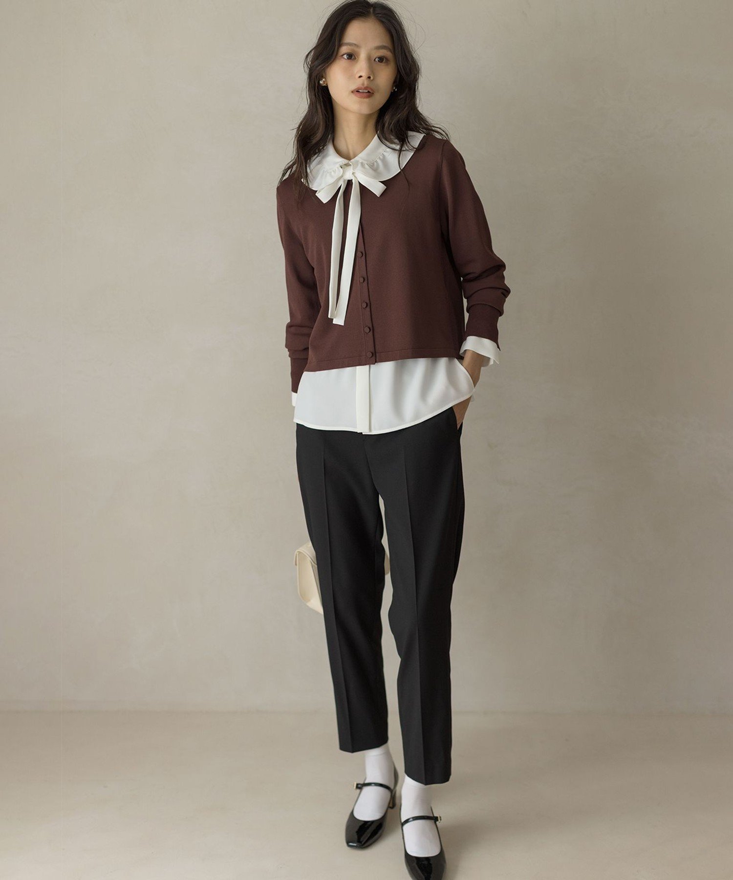 組曲｜【WEB限定】ボウタイ付きフリルカラー ブラウス | Rakuten