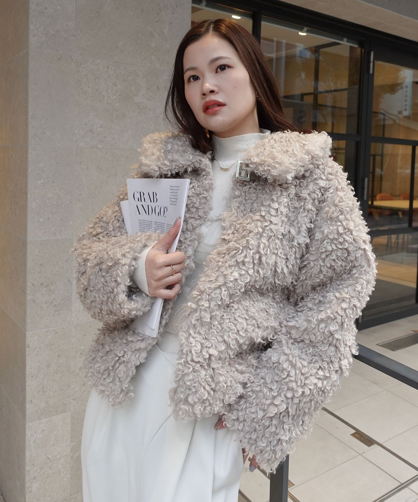 CORNERS｜プードルボア2wayカラーショートジャケット | Rakuten