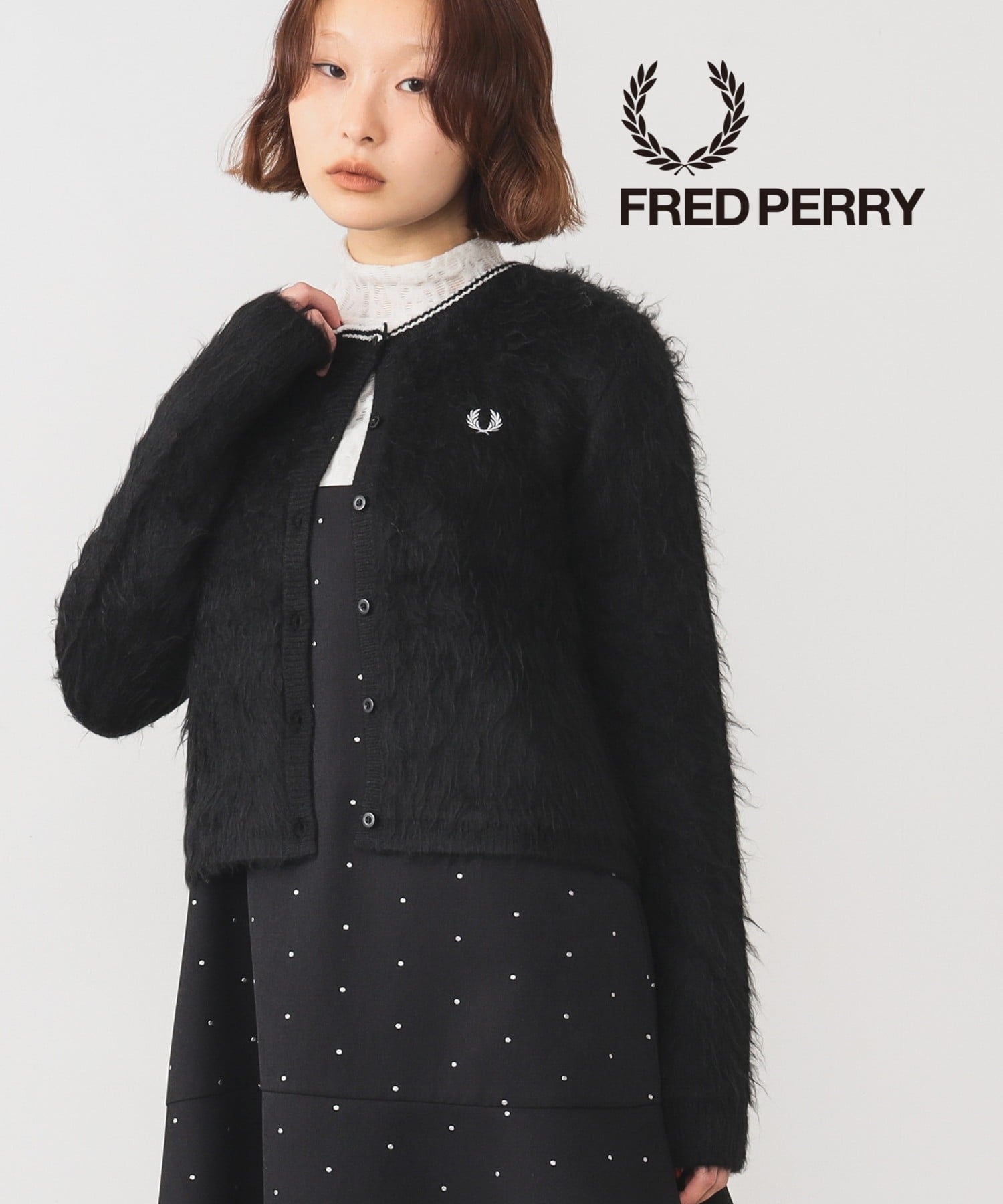 BEAMS WOMEN｜【SALE】【別注】FRED PERRY / Fluffy Crewneck Knit