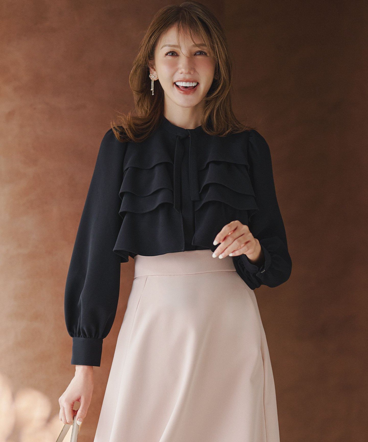 組曲｜【KUMIKYOKU NAVY】コンフォータブルドレープ フリルブラウス