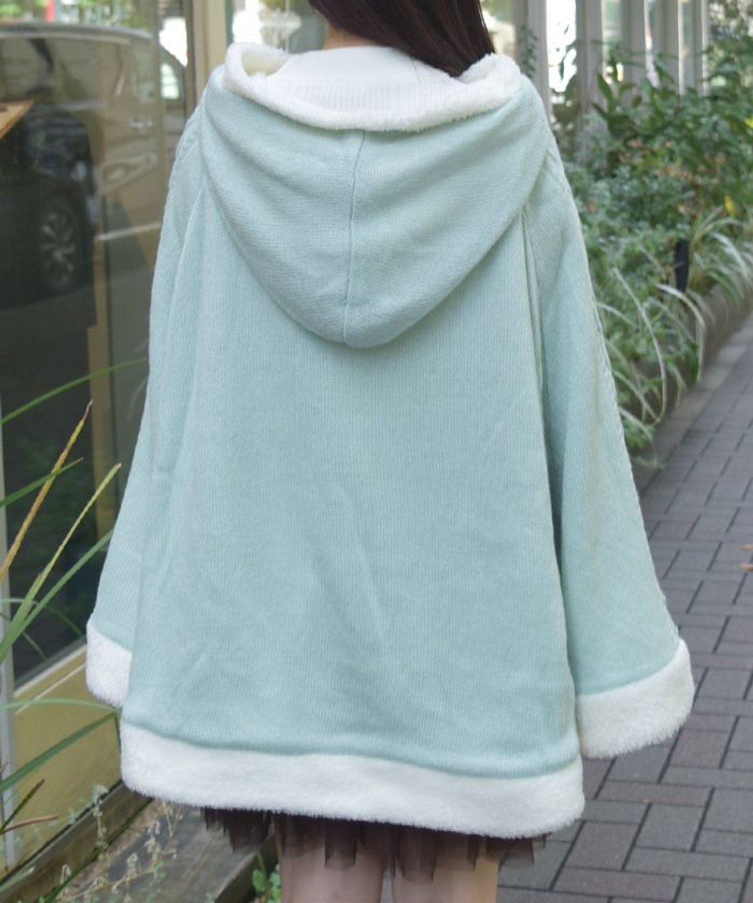 axes femme｜パール裏ボアニットポンチョ | Rakuten Fashion(楽天