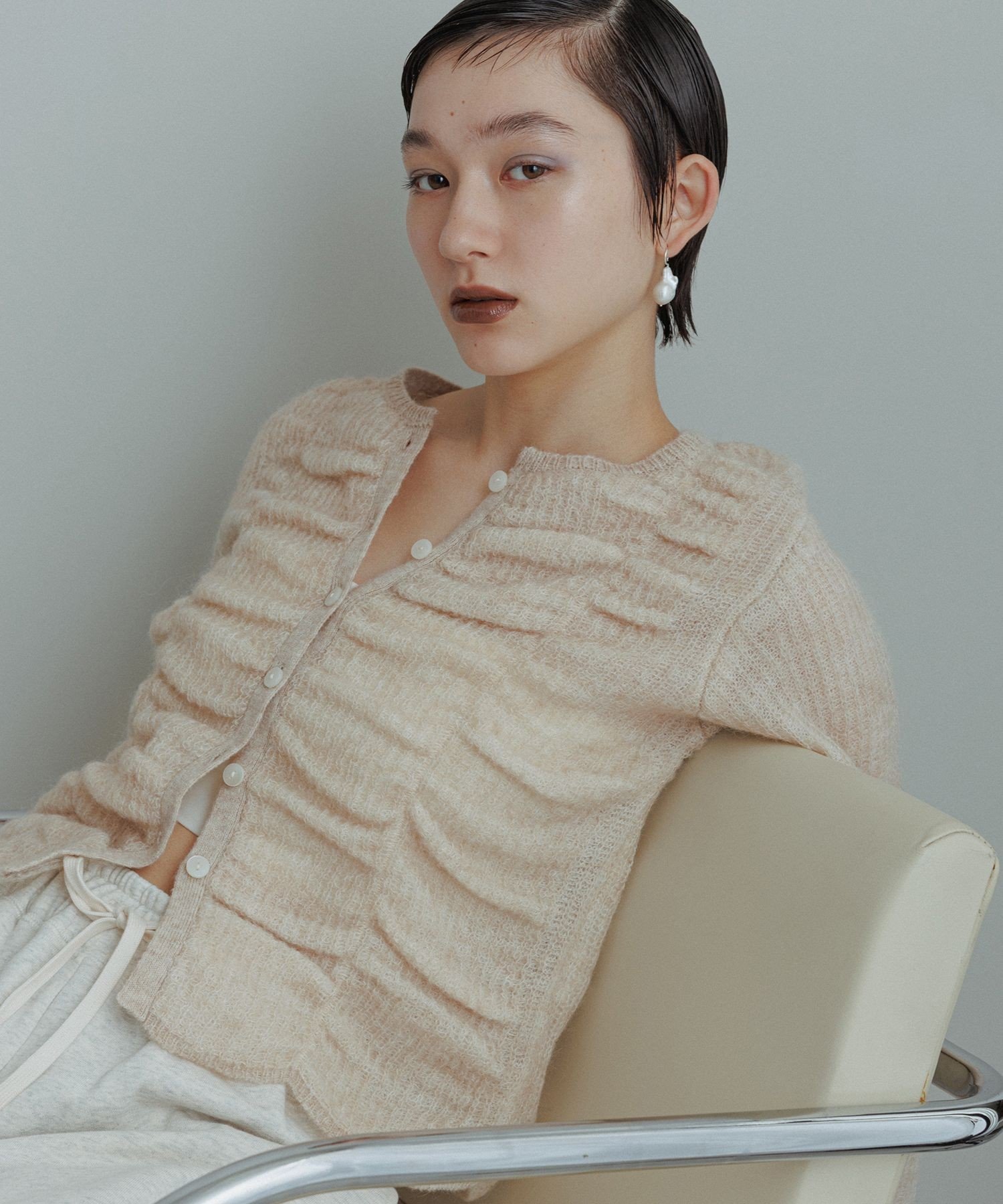 ADAM ET ROPE'｜【WEB限定】ダブルモヘアシャーリングカーディガン