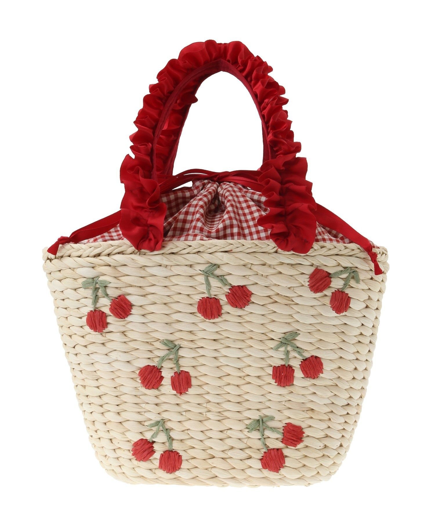 Maison de FLEUR｜チェリーメイズフリルハンドルカゴバッグ | Rakuten