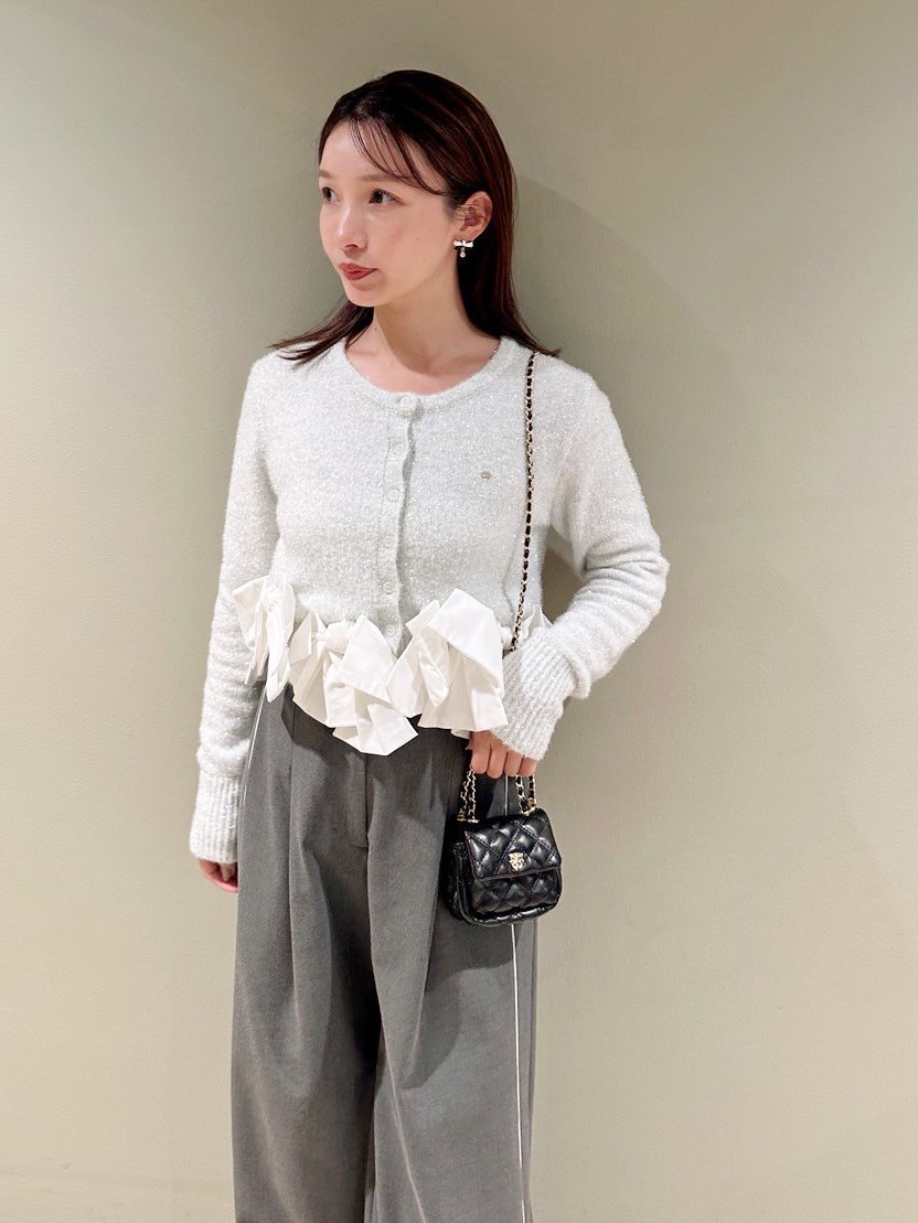 SNIDEL｜リボンモチーフカーディガン | Rakuten Fashion(楽天