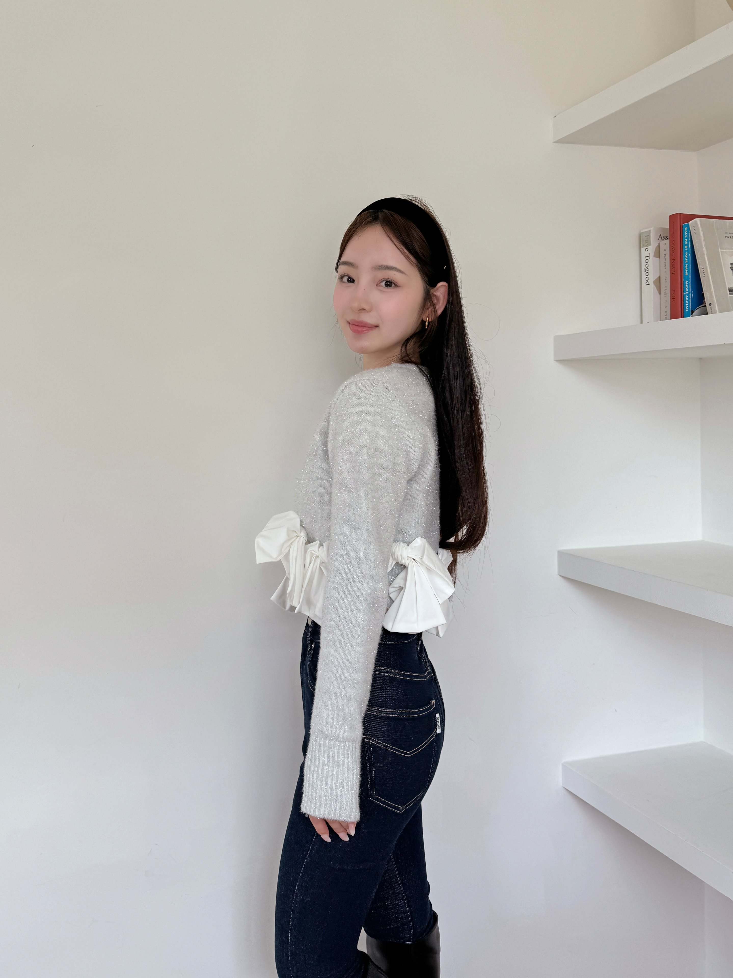 SNIDEL｜リボンモチーフカーディガン | Rakuten Fashion(楽天