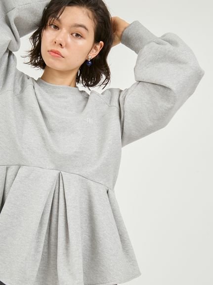 emmi｜ペプラムラメ裏毛プルオーバー | Rakuten Fashion(楽天