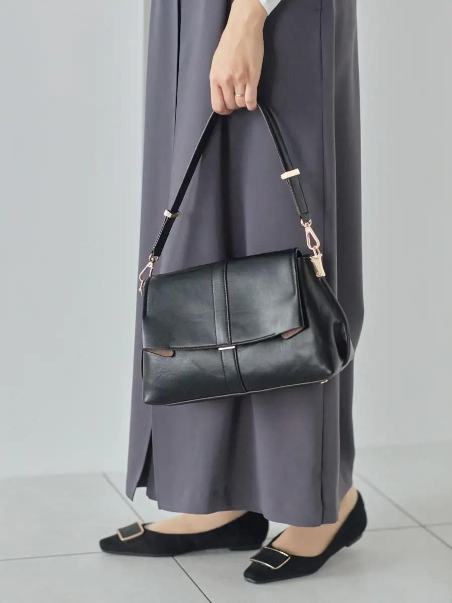 Vin｜フェイクレザーフラップハンドバッグ | Rakuten Fashion(楽天