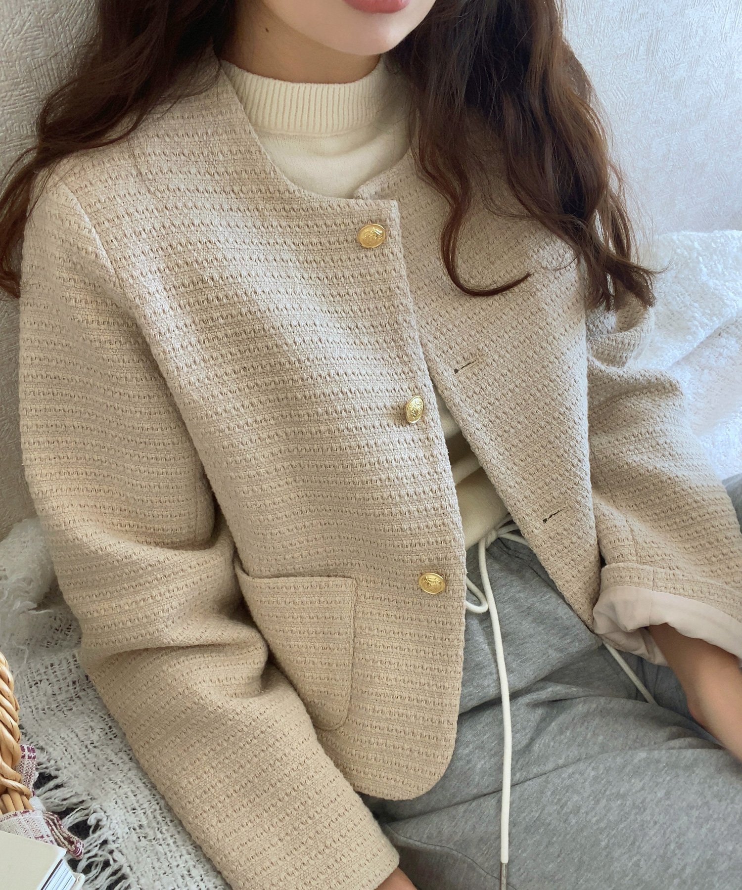 JUNOAH｜金ボタンツイードジャケット | Rakuten Fashion(楽天