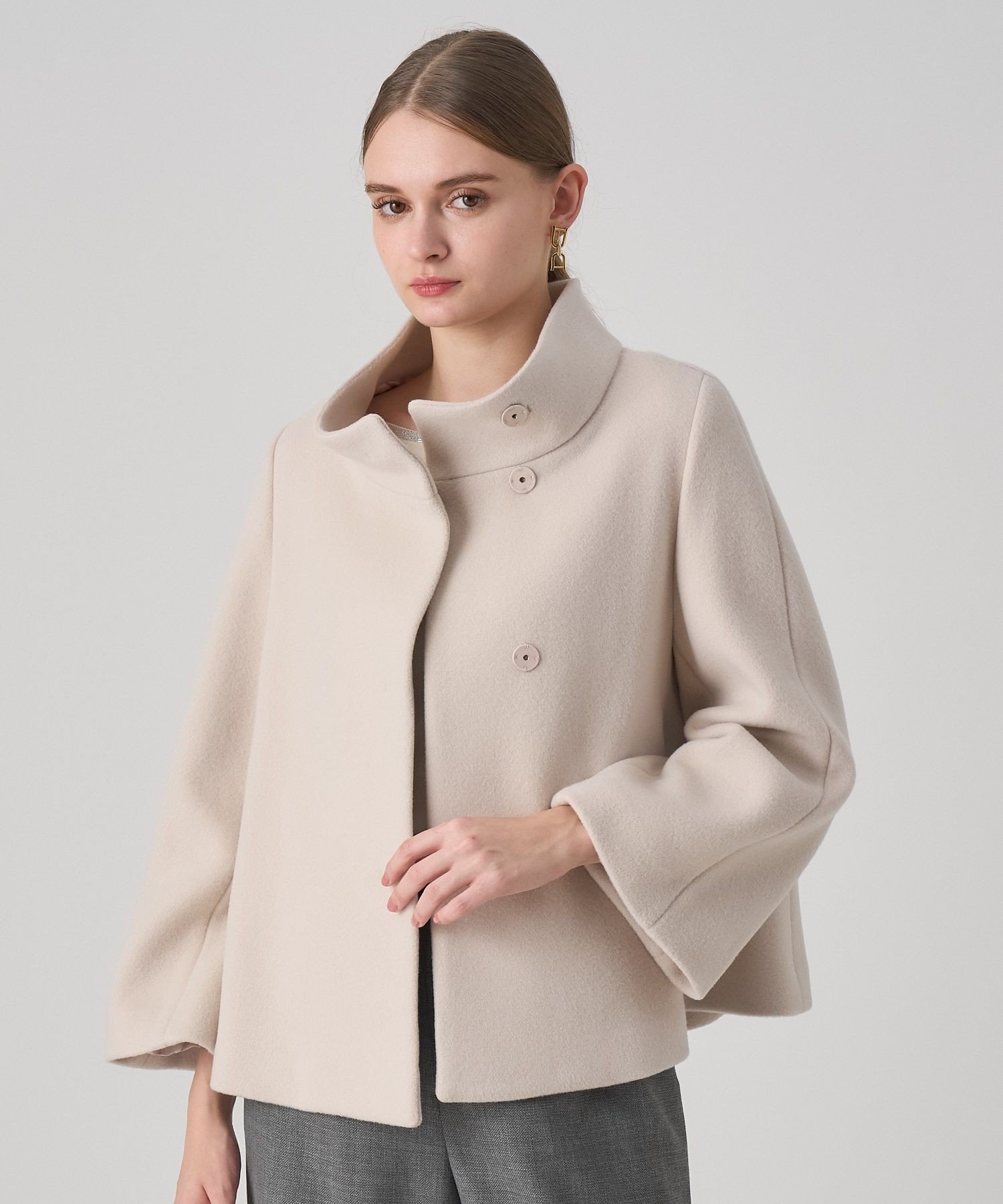 新品☆ANAYI ウールビーバークルーコート/セオリー、23区、セル