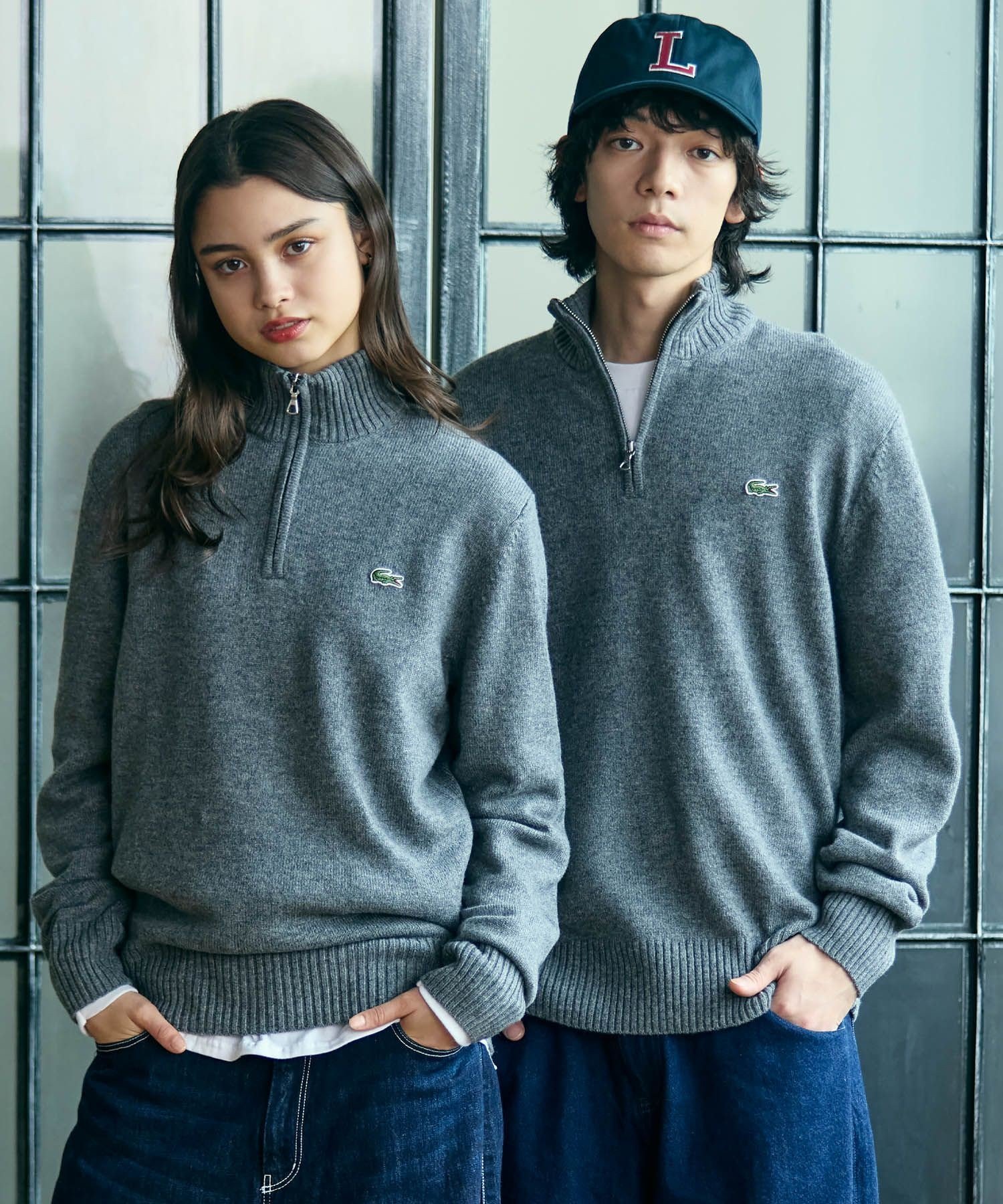 LACOSTE｜ハイネックハーフジップ ウールニットセーター | Rakuten