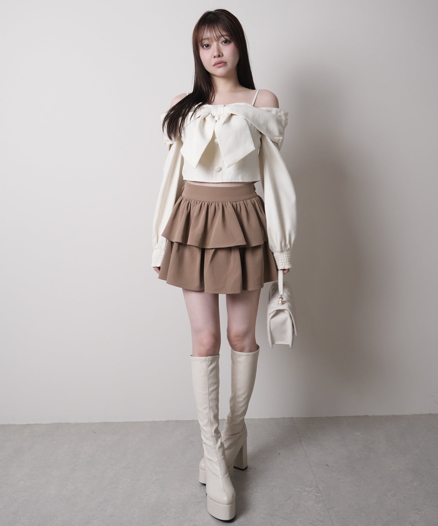 LIP SERVICE｜LIP SERVICE/(W)リボンオフショルロングスリーブトップス