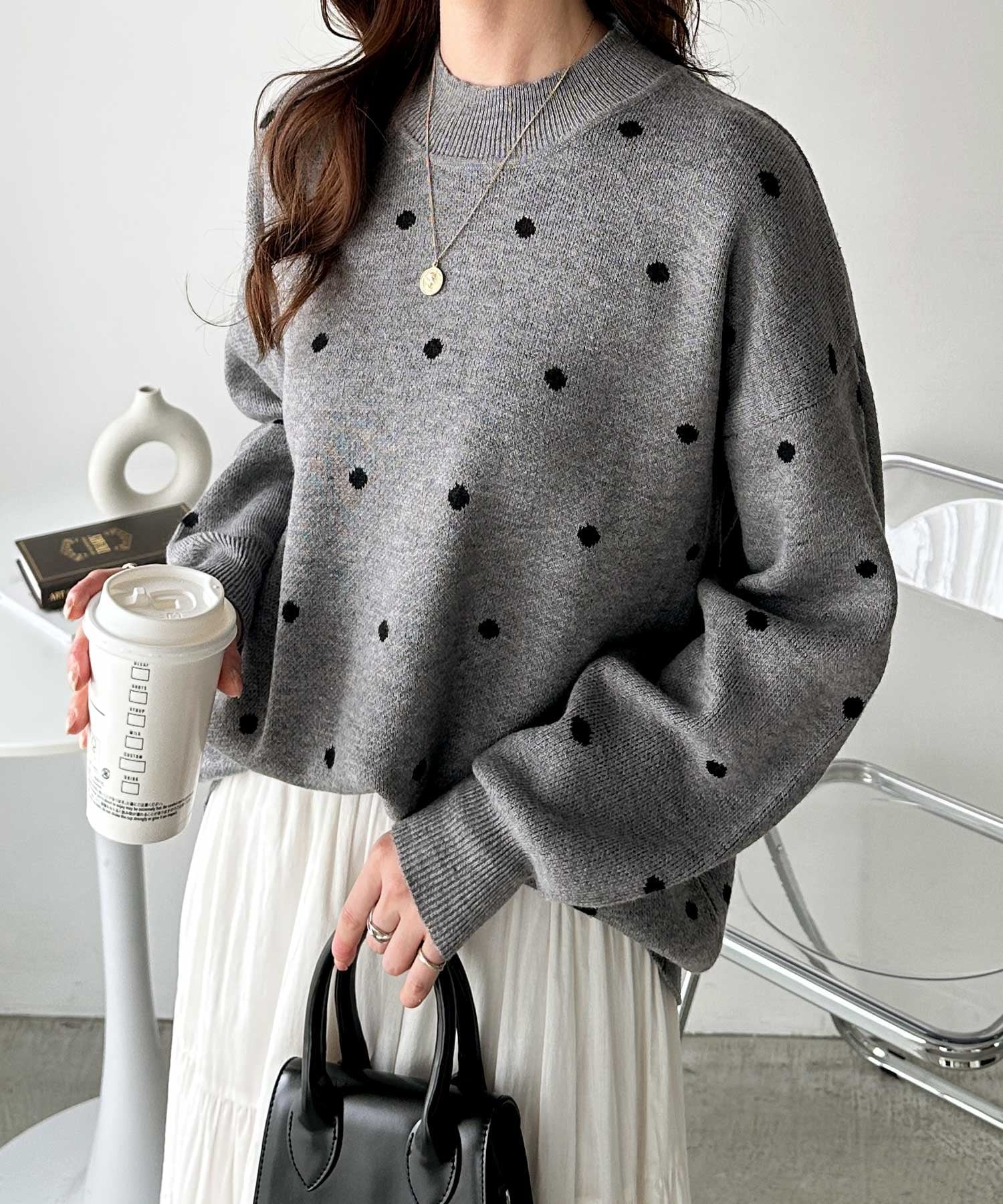 GeeRA｜ドット柄ニットプルオーバー | Rakuten Fashion(楽天