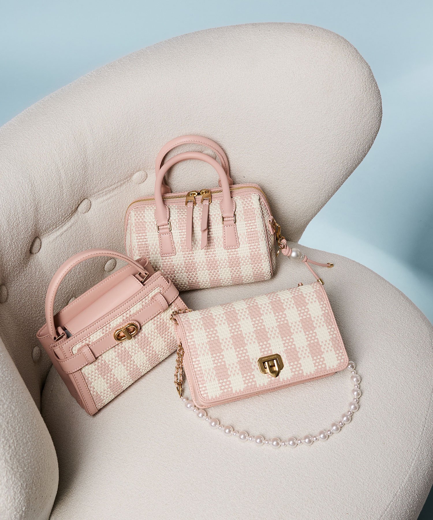 CHARLES & KEITH｜Everleigh エベルレイ チェッカーボウリングバッグ