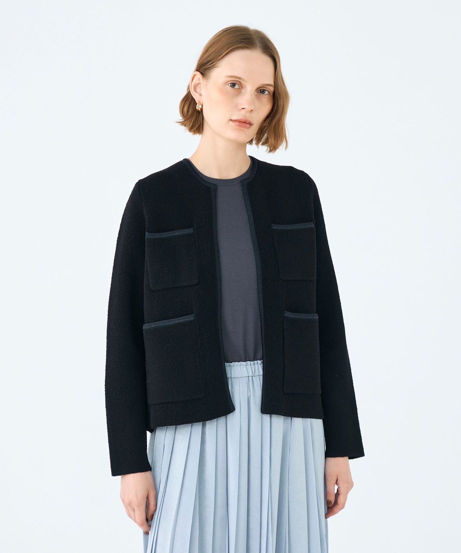 TOMORROWLAND｜ウールナイロンブークレー フロントオープン