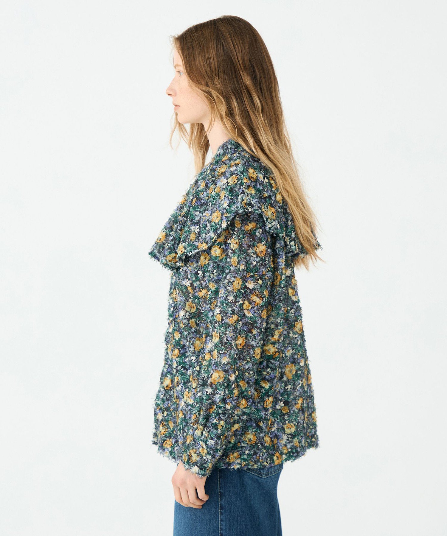 TOMORROWLAND｜ラメカットジャカード ワイドカラーブラウス | Rakuten