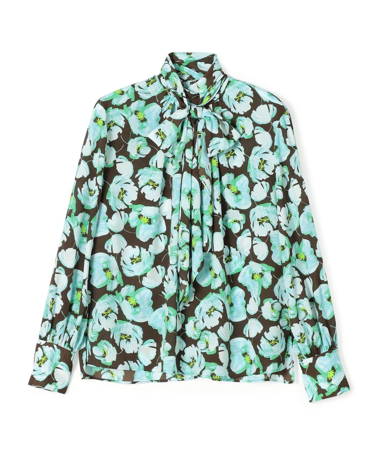 TOMORROWLAND｜フェザリーフラワープリント ボウタイブラウス