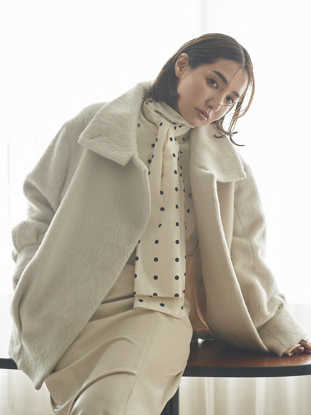 SALE／50%OFF】FRAY I.D モヘヤシャギーハーフコート フレイ