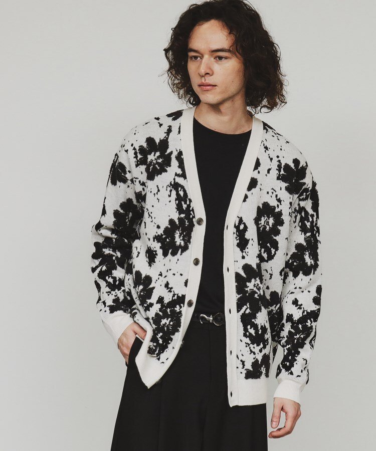 tk.TAKEO KIKUCHI｜フラワージャカードカーディガン | Rakuten Fashion