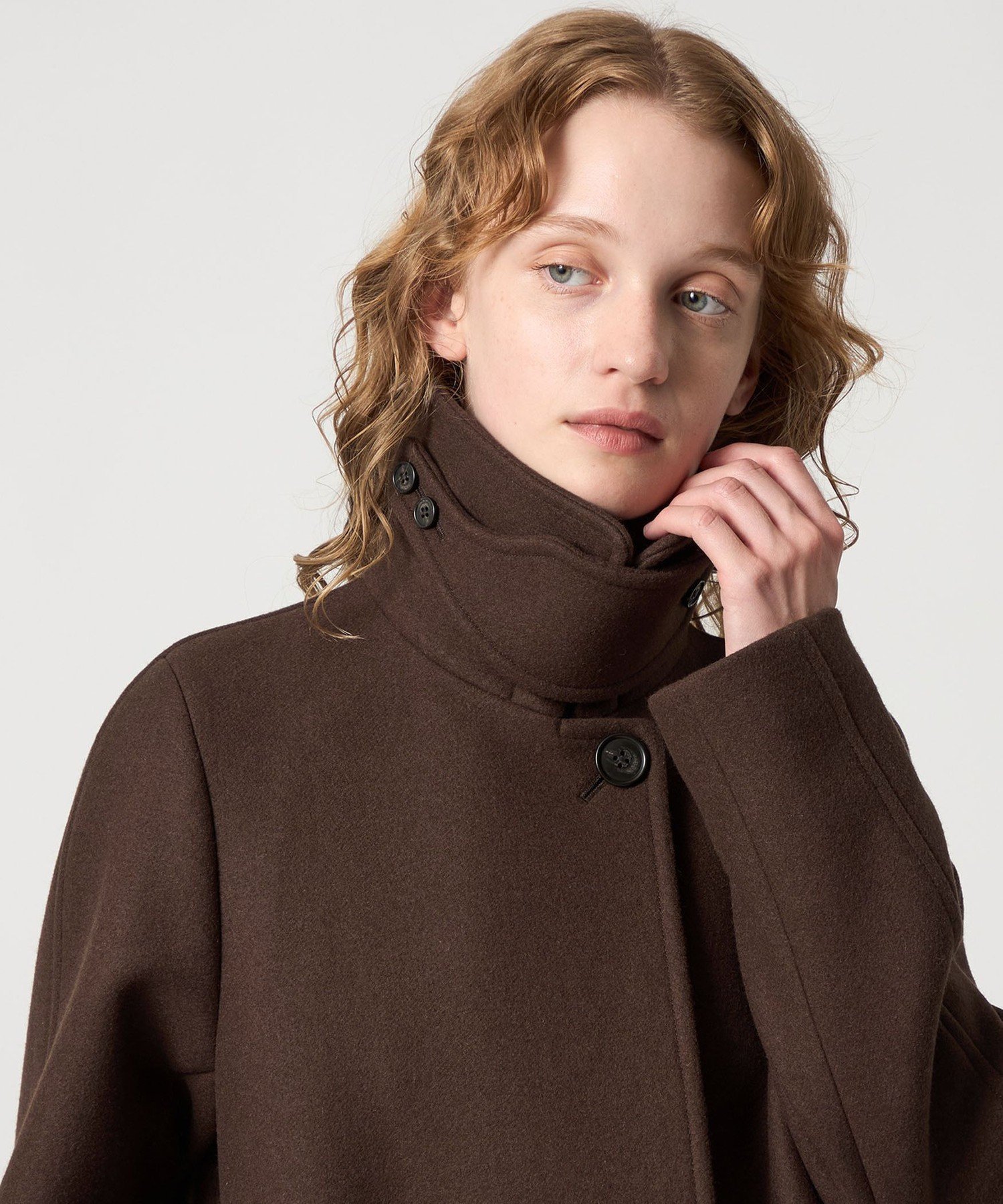 Steven Alan ウール カシミヤ テント ロング コート　ネイビー セール】＜Steven Alan＞ウール カシミヤ テント ロング コート