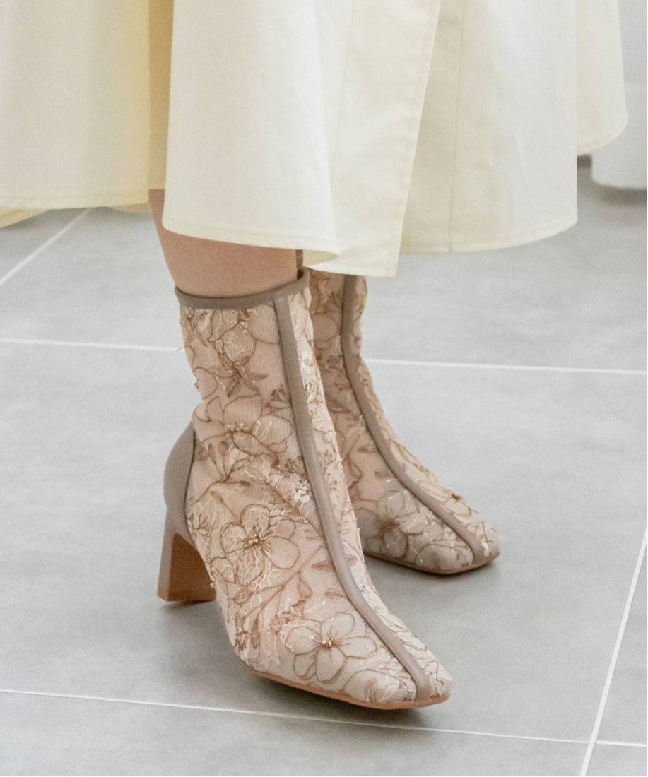 RANDA｜フラワー刺繍ショートブーツ | Rakuten Fashion(楽天