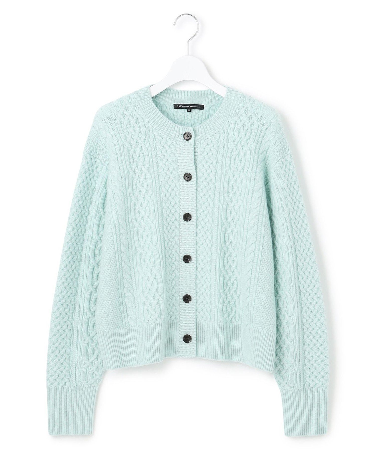 23区｜【洗える】カシミヤブレンド ケーブルニットカーディガン