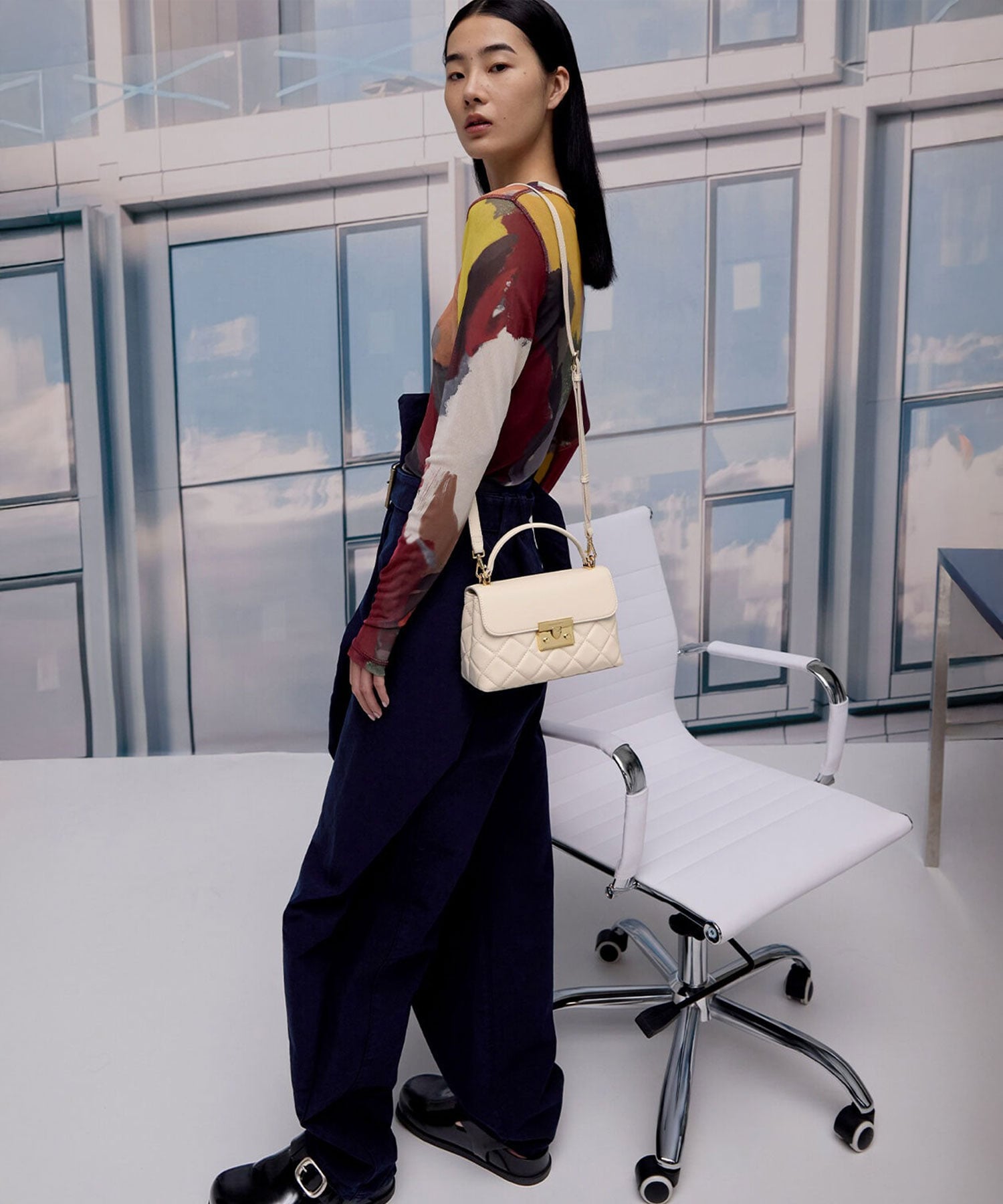 CHARLES & KEITH｜Alva アルヴァ キルトチェーンストラップトップ