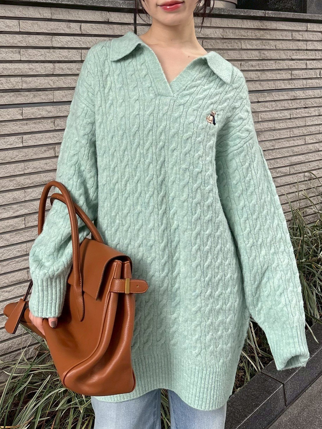 LILY BROWN｜Lily Bearケーブルニットワンピース | Rakuten Fashion