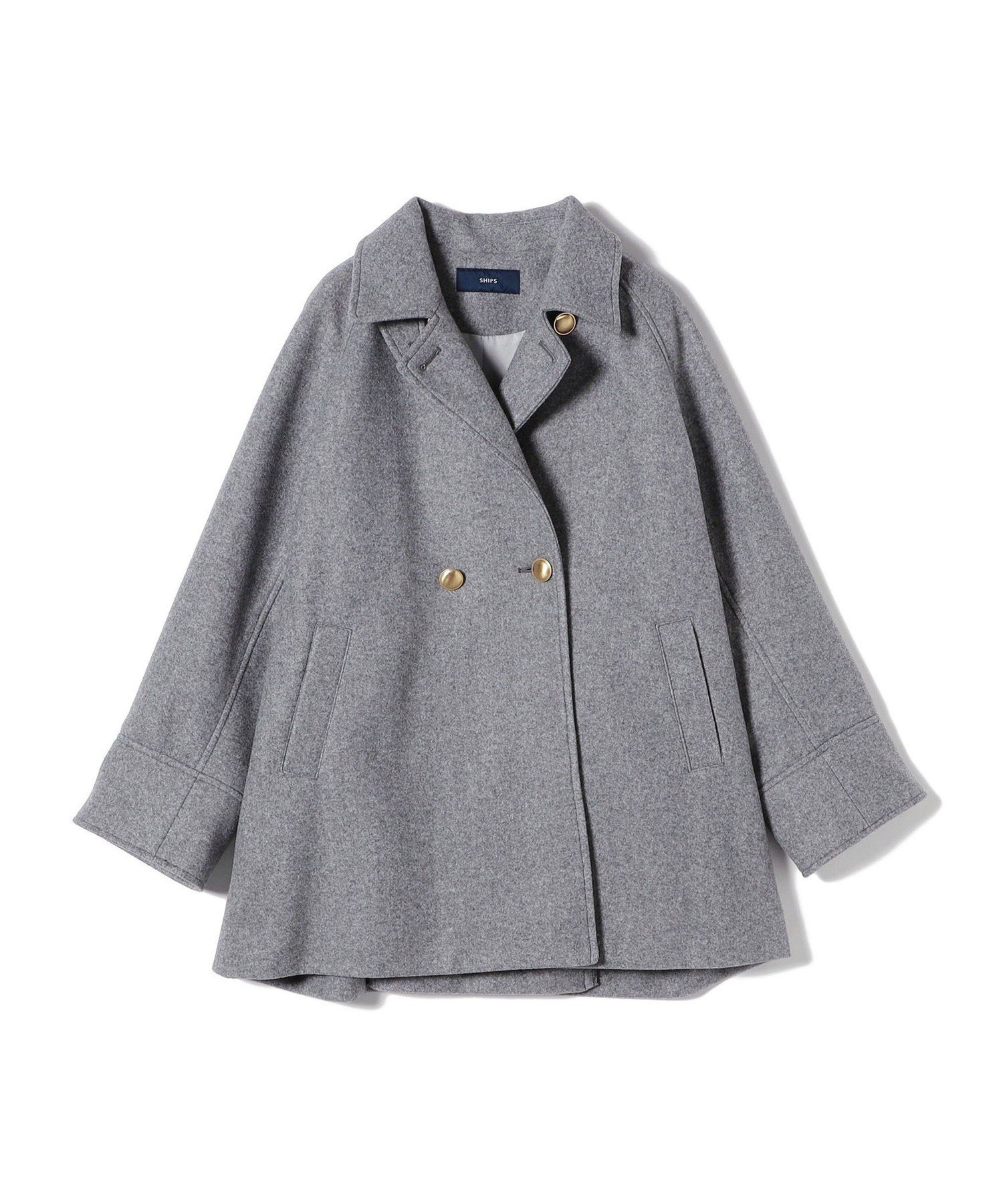 SHIPS ウール ライク ジャージー メルトン 2WAY Pコート SHIPS｜【WEB限定】<手洗い可能>ウール ライク ジャージー メルトン
