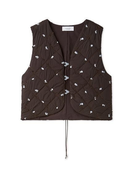 emmi｜フラワーエンブロイダリーキルティングベスト | Rakuten Fashion