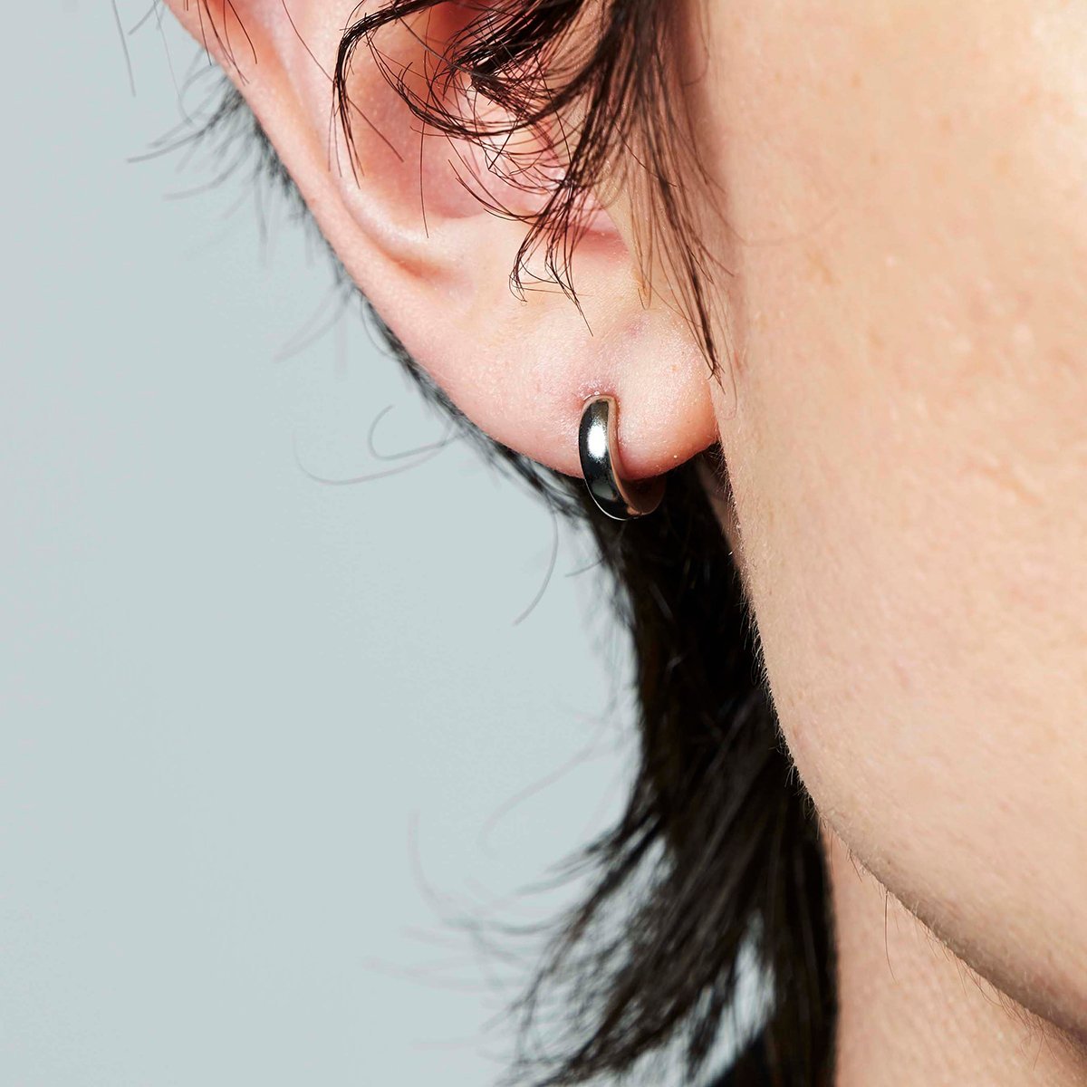 4℃｜【4°C HOMME+】 シルバー フープ ピアス/片耳用 | Rakuten Fashion