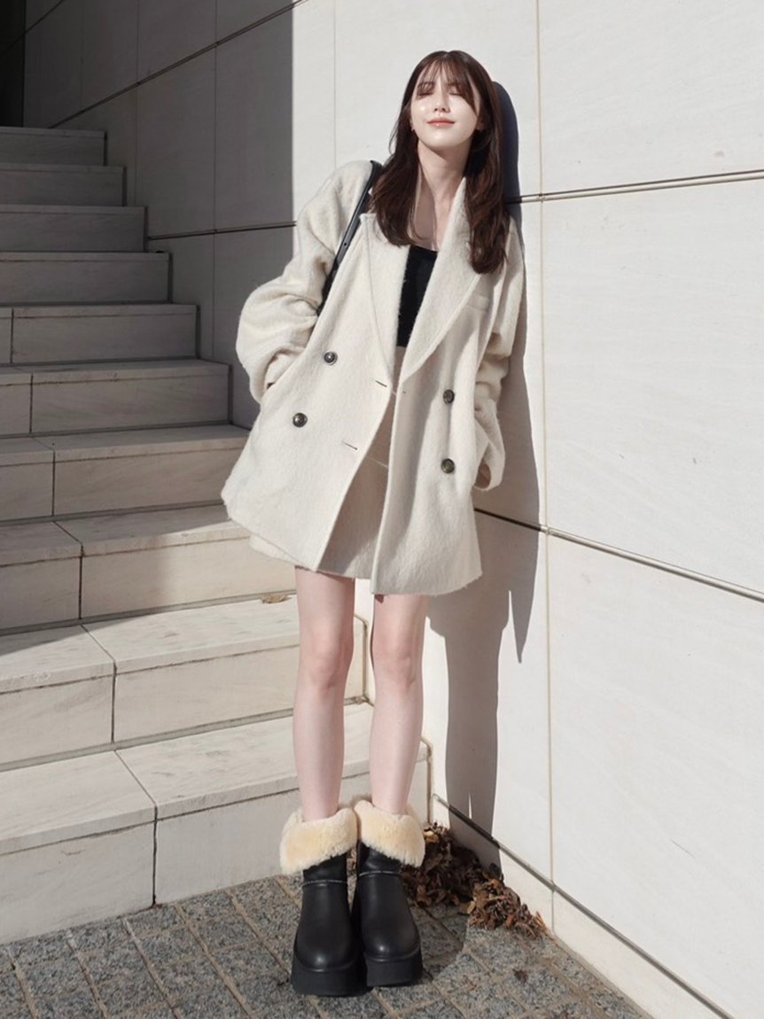 FRAY I.D｜オーバーサイズウールシャギージャコット | Rakuten Fashion