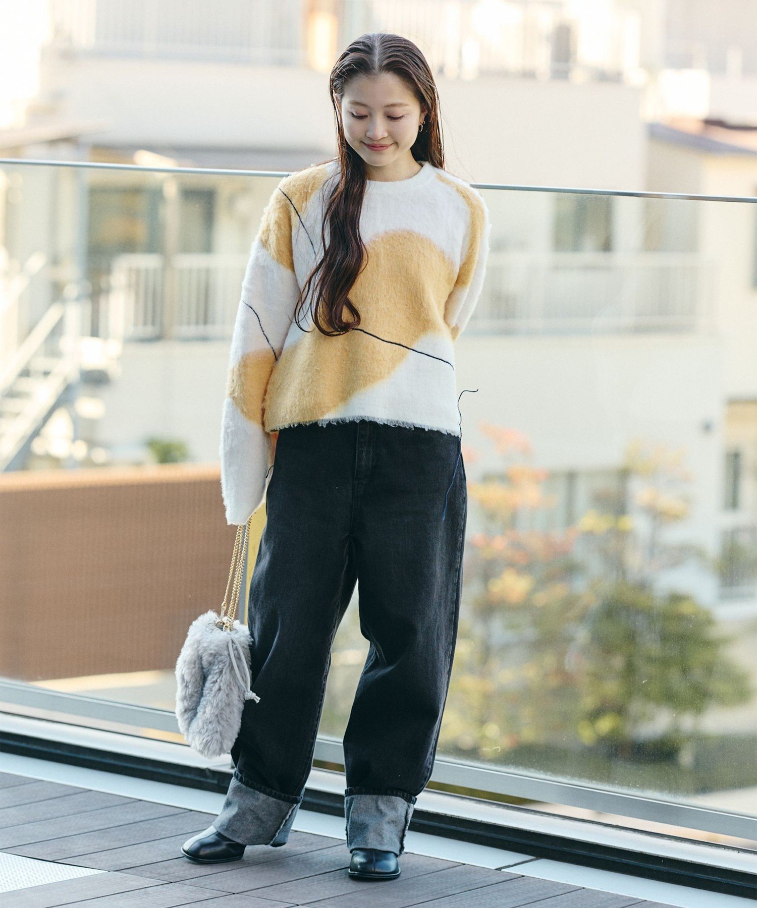 BEAMS HEART｜ニュアンス シャギー ニット 25AW 長袖 レディース