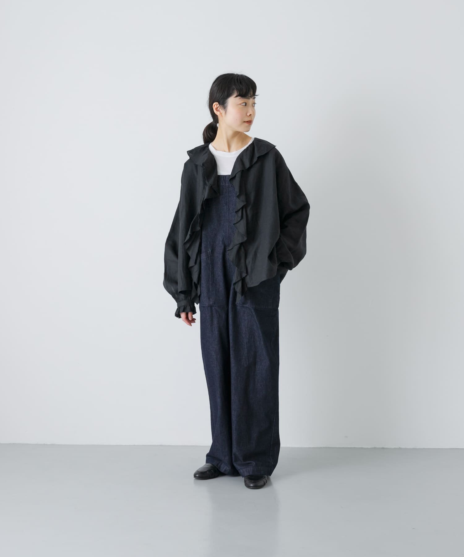 かぐれ｜リネンフリルカラーシャツ | Rakuten Fashion(楽天