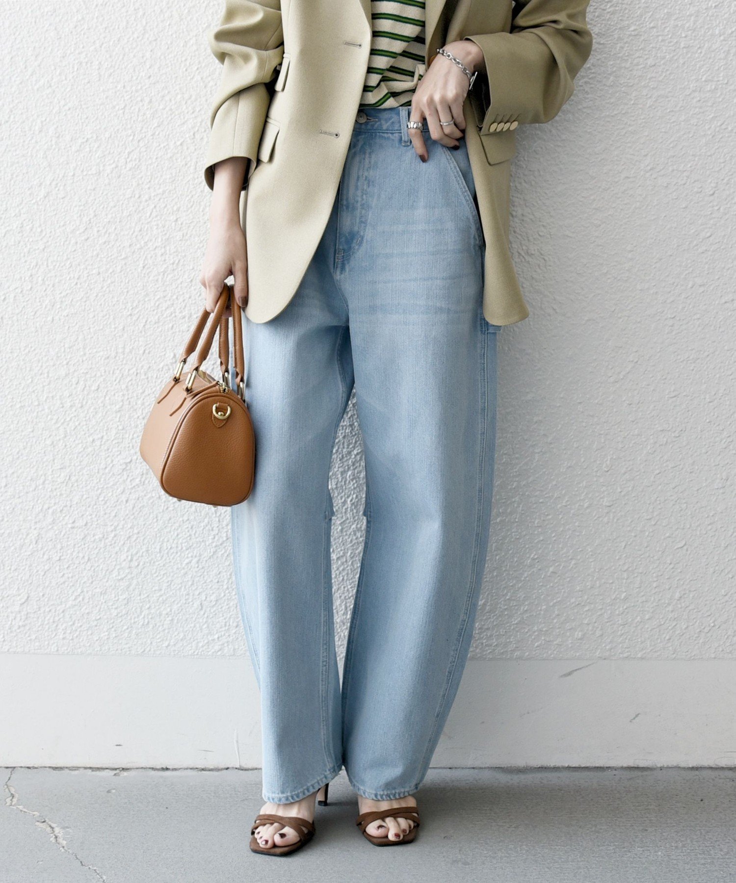 【未使用】レアック コクーン デニムスキッパーシャツ バンドカラー 薄青 デニムスキッパーチュニック(38 BLUE): トップス｜PMbox P&M OFFICIAL